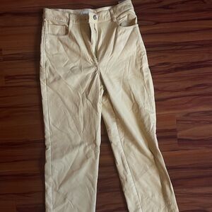 Yellow leather pants